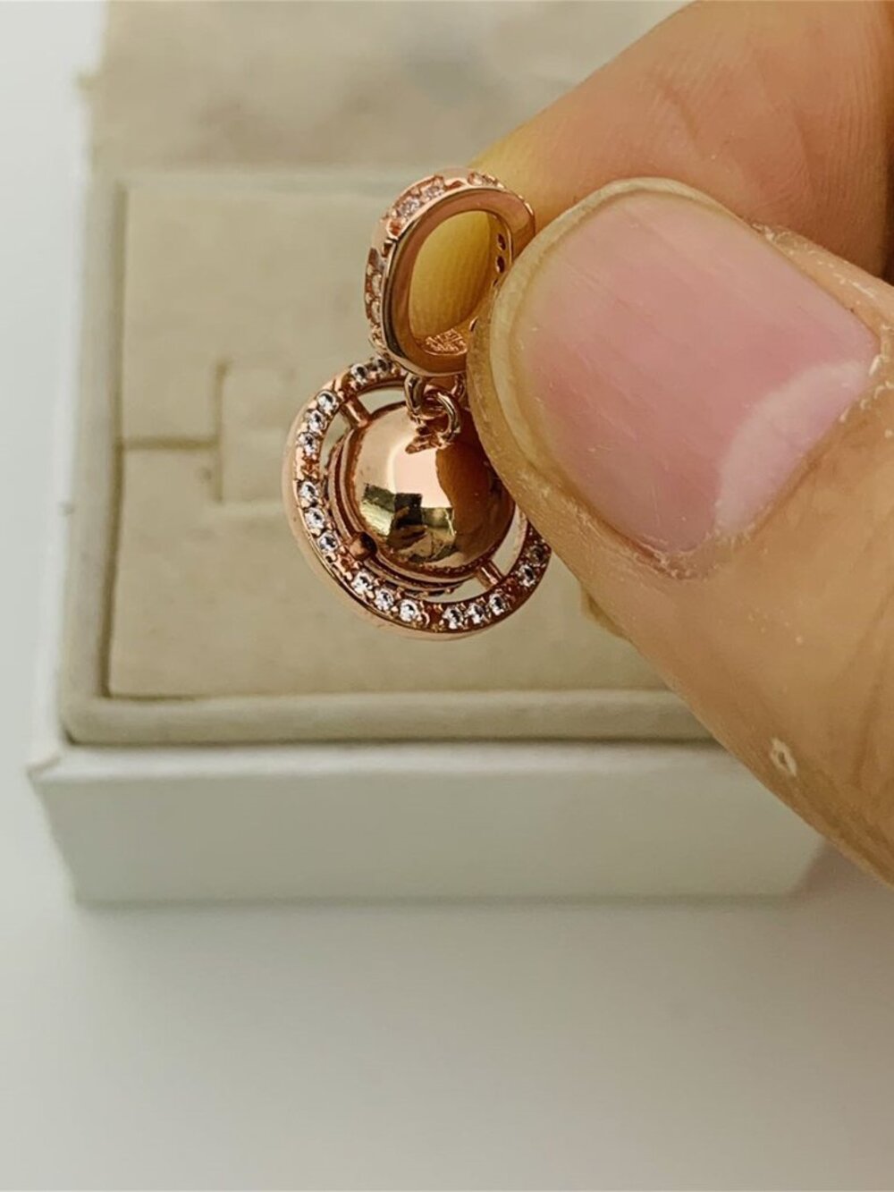 ✨🔥Pandora Confession Pink Globe Charm Rose Gold Pendant - Picture 3 of 7